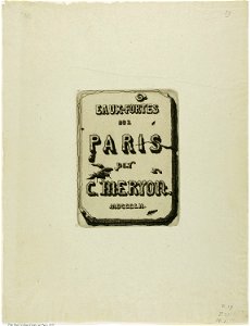 Meryon - Title Page to Eaux-Fortes sur Paris, 1909.178