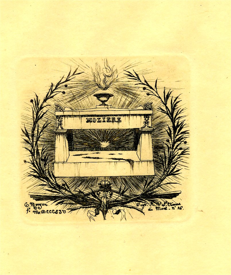 Meryon - Le tombeau de Molière (au Père-Lachaise, Paris), 1931,1103.1