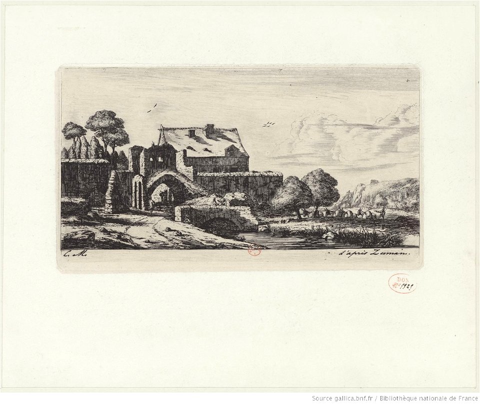 Meryon - Un moulin à eau près de Saint-Denis, btv1b55001141h