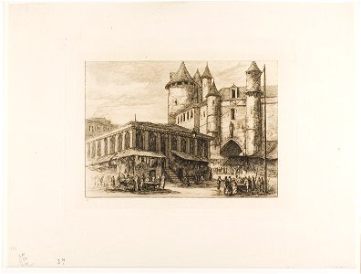 Meryon - The Grand Châtelet, Paris, c. 1780, after an earlier drawing, 1909.248