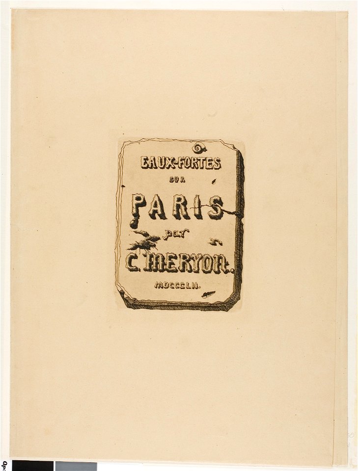 Meryon - Title Page to Eaux-Fortes sur Paris, 1938.1621