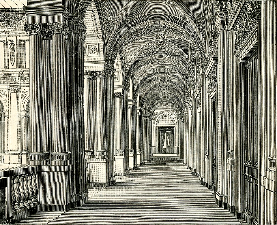 Messina interno della camera di commercio (xilografia di Barberis 1892)