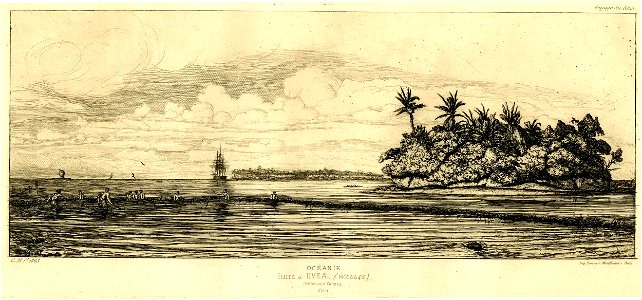 Meryon - Océanie, ilots à Uvea (Wallis) pêche aux palmes, 1845, 1870,0709.202
