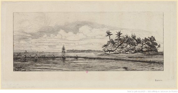 Meryon - Océanie, pêche aux palmes, 3e état, btv1b55001107j