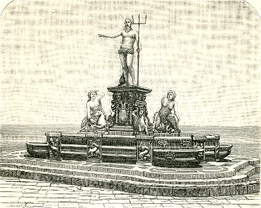 Messina fonte di Nettuno (xilografia di Barberis 1892)
