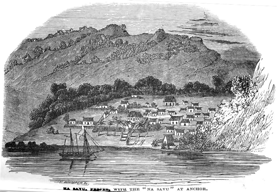 Na Savu, Feejee, with the Na Savu at Anchor (March 1853, X, p.24) - Copy