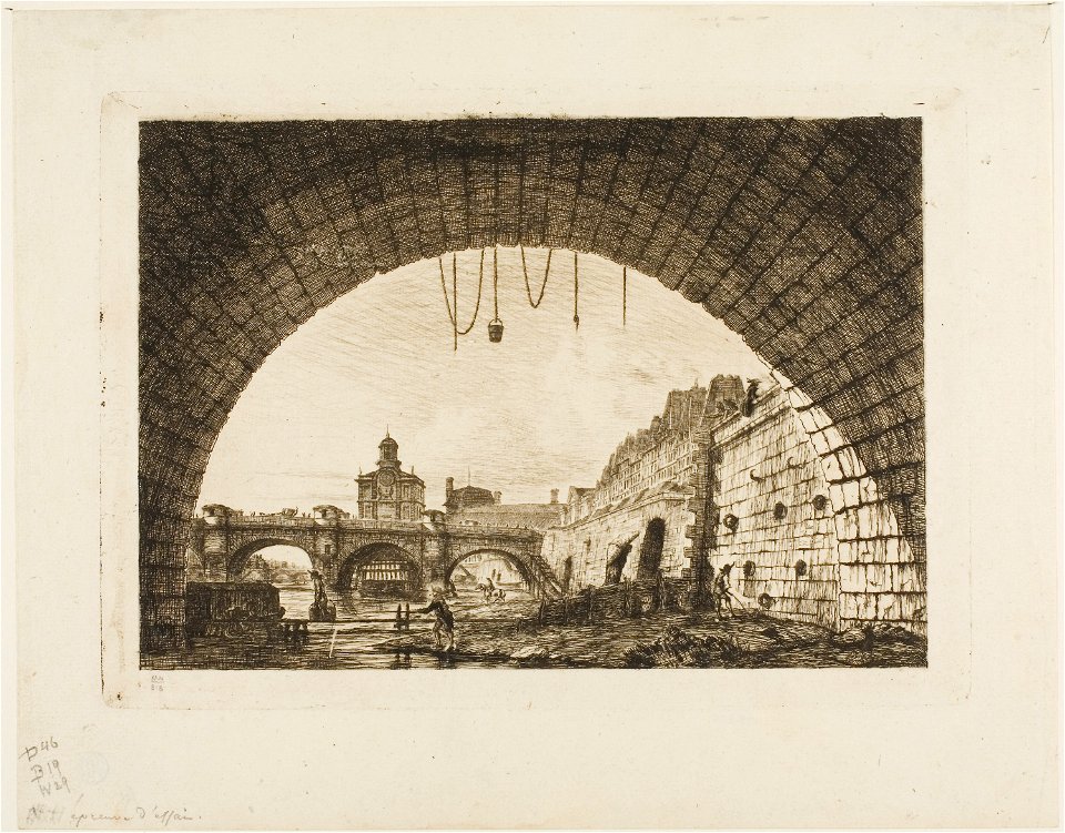Meryon - Pont-Neuf and the Samaritaine Seen from Under the First Arch of the Pont-au-Change, Paris, 1909.241