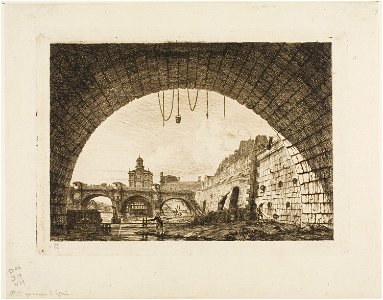 Meryon - Pont-Neuf and the Samaritaine Seen from Under the First Arch of the Pont-au-Change, Paris, 1909.241