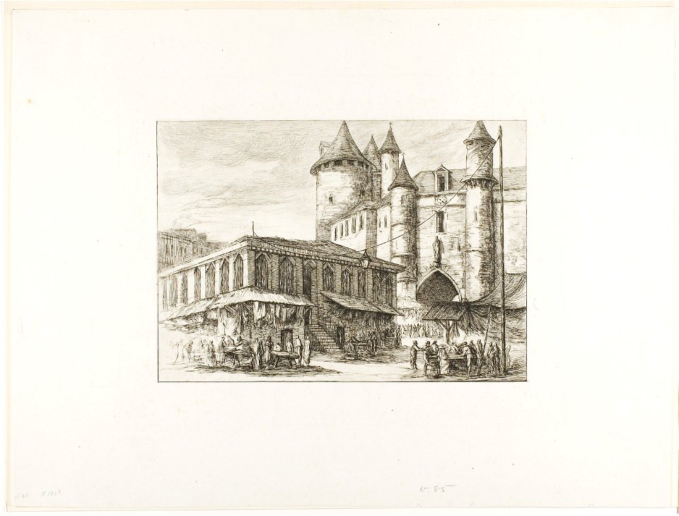 Meryon - The Grand Châtelet, Paris, c. 1780, after an earlier drawing, 1927.4391.1
