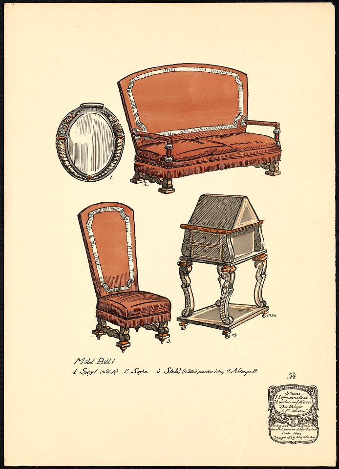 Möbel zum I. Bild (Boston Public Library)