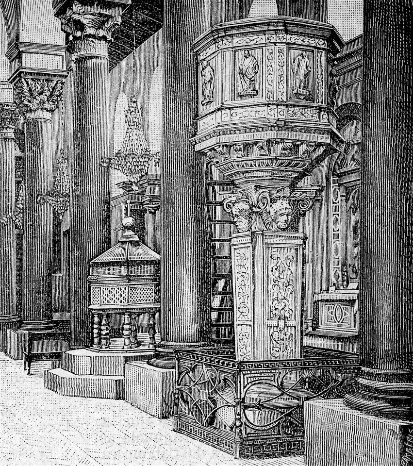 Messina – Pulpito in Duomo (xilografia)