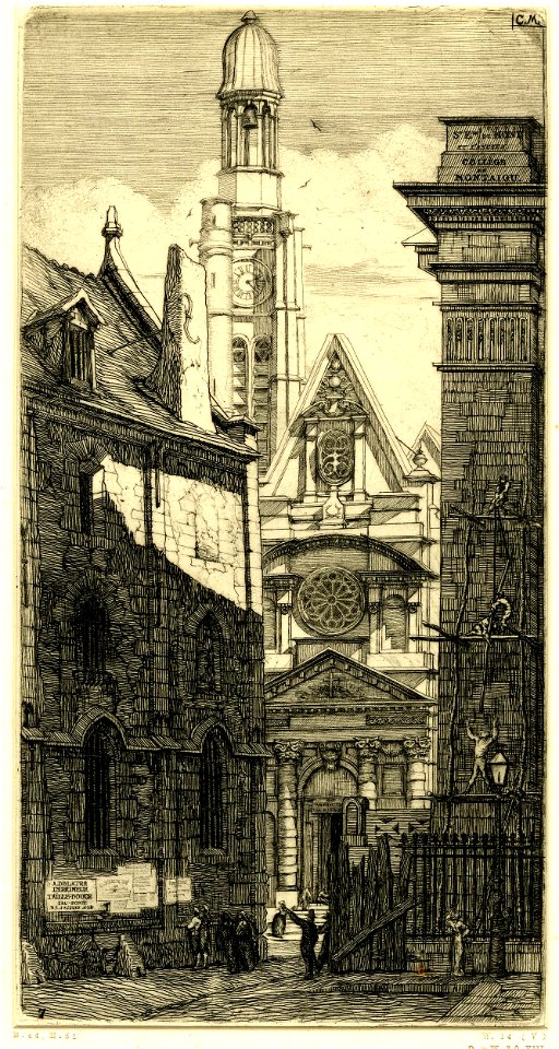 Meryon - Saint Étienne-du-Mont, Paris, 1866,1013.584
