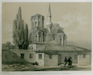 N E View of the Church of the Holy Apostles Thessalonica - Texier Charles - 1864