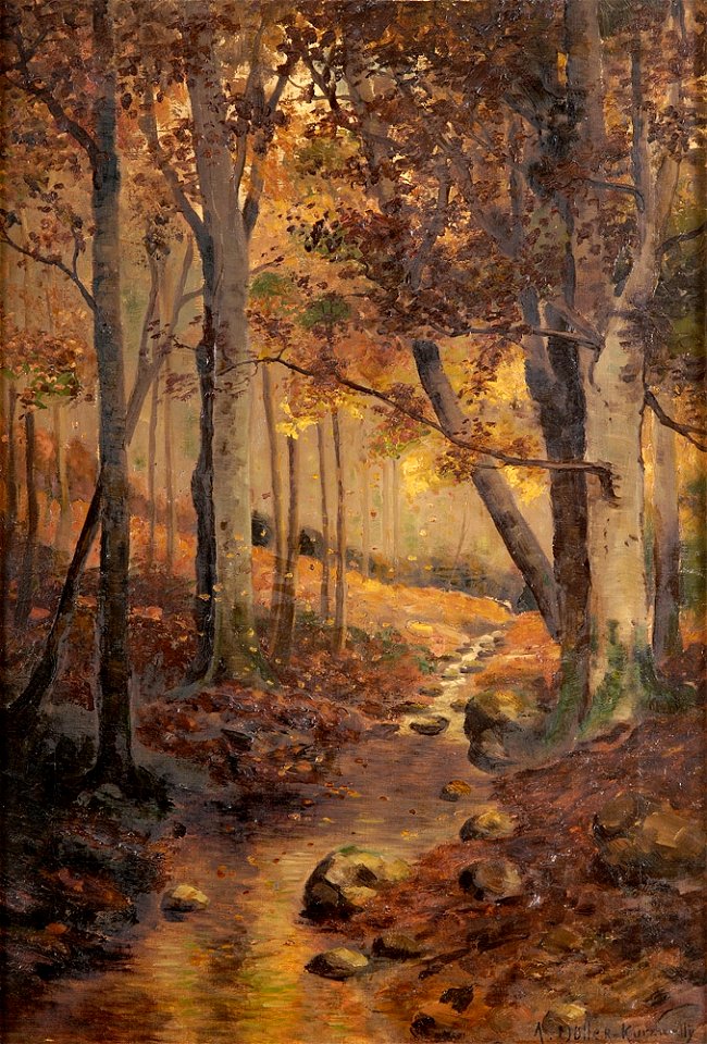 Müller-Kurzwelly Bachlauf im Herbstwald