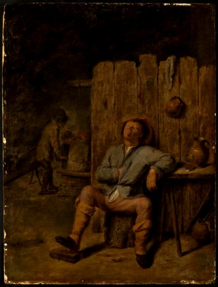 Naar Adriaen Brouwer - Slapende boer - 192 - Staatliche Kunsthalle Karlsruhe