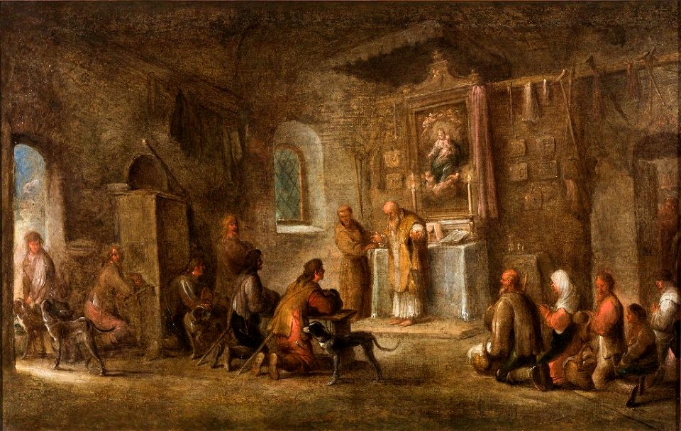 Messe in einer Dorfkirche 18 Jh