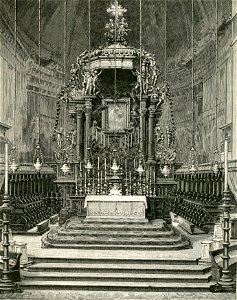 Messina altare maggiore del Duomo (xilografia di Barberis 1892)