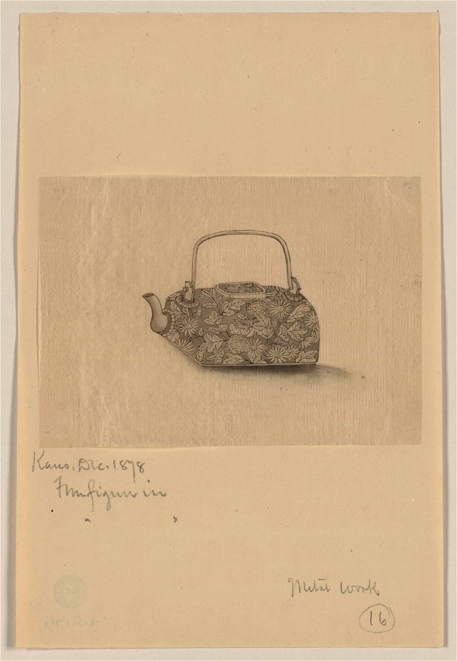Metal teapot with floral designs LCCN2009630200