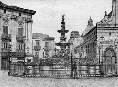 Messina – Piazza del Duomo (xilografia)