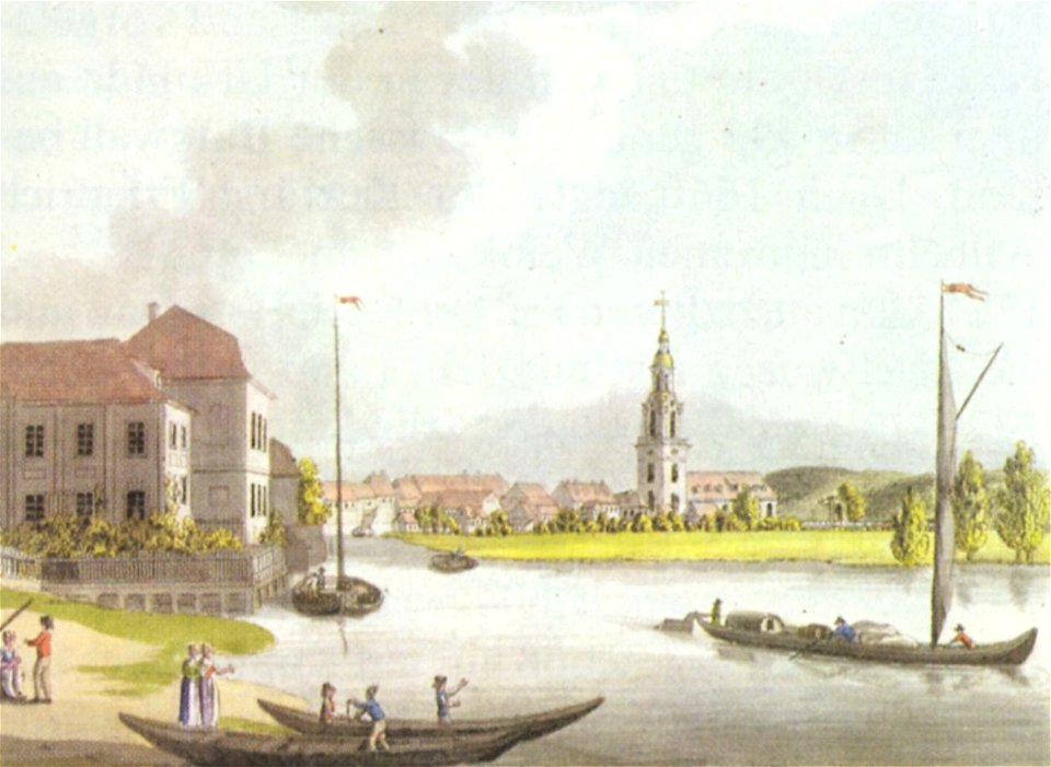 Johann Friedrich Nagel - Potsdam, Alte Fahrt von der Langen Brücke aus