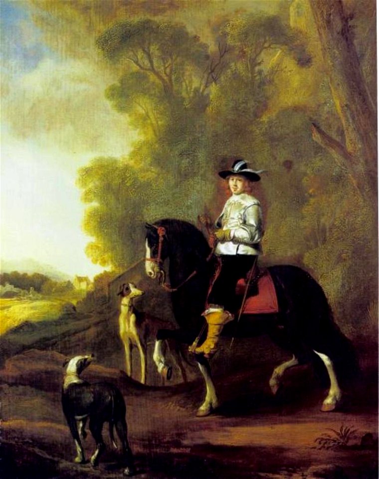 Naar Thomas de Keyser - Portret van een ruiter en twee honden - 187 - Städel Museum