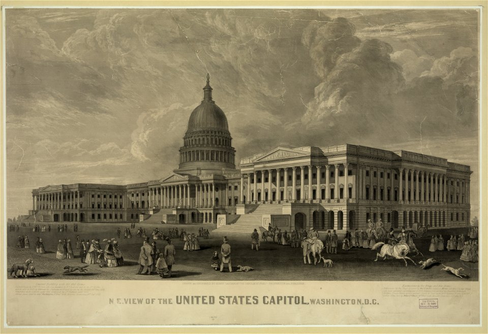 N.E. view of the United States Capitol, Washington, D.C. - Drawn & engraved by Henry Sartain. LCCN2007678303