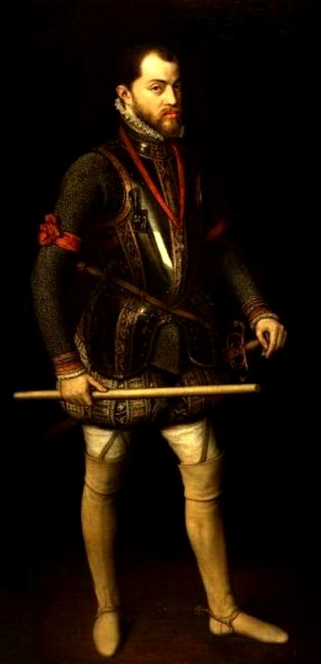 Naar Antonio Moro - Portrtet van Philips II van Habsburg (1527-1598) - M.64 - Fitzwilliam Museum