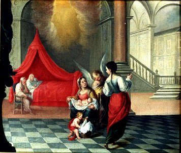 Nacimiento de la Virgen, de Matías de Arteaga y Alfaro (Museo Lázaro Galdiano, Madrid)
