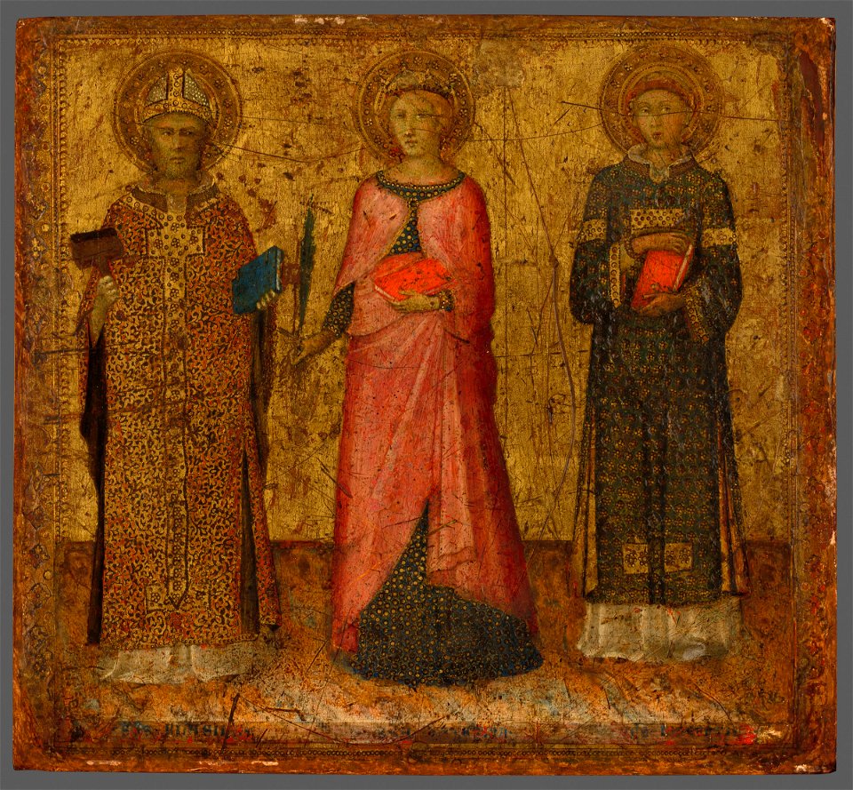 Naddo Ceccarelli - Saints Blaise, Catherine of Alexandria, and Lawrence - 1965.96 - Harvard Art Museums
