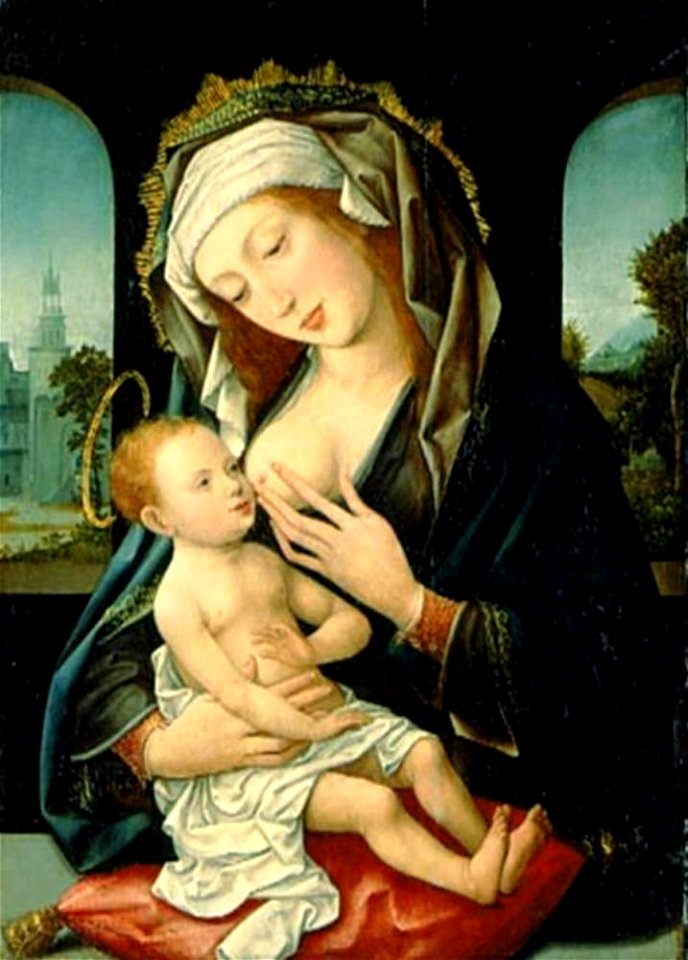 Naar Albrecht Bouts - Maria en kind - NM 3959 - Nationalmuseum