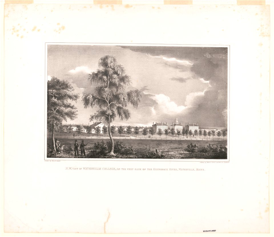 N.W. view of Waterville College, on the west bank of the Kennebeck River, Waterville, Maine LCCN2003672921