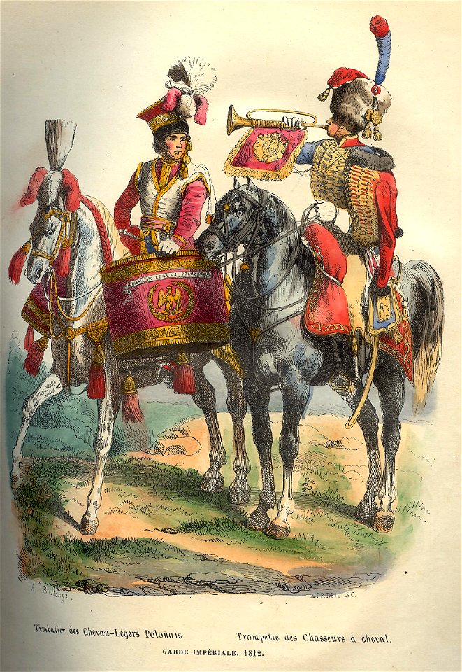 Napoleon Guard Horse Drummer and Trumpeter by Bellange