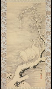 Nakabayashi Chikutō - Herons in the Snow - 1975.268.108 - Metropolitan Museum of Art