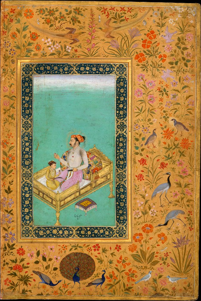 Nanha. The Emperor Shah Jahan with his Son Dara Shikoh, Folio from the ...