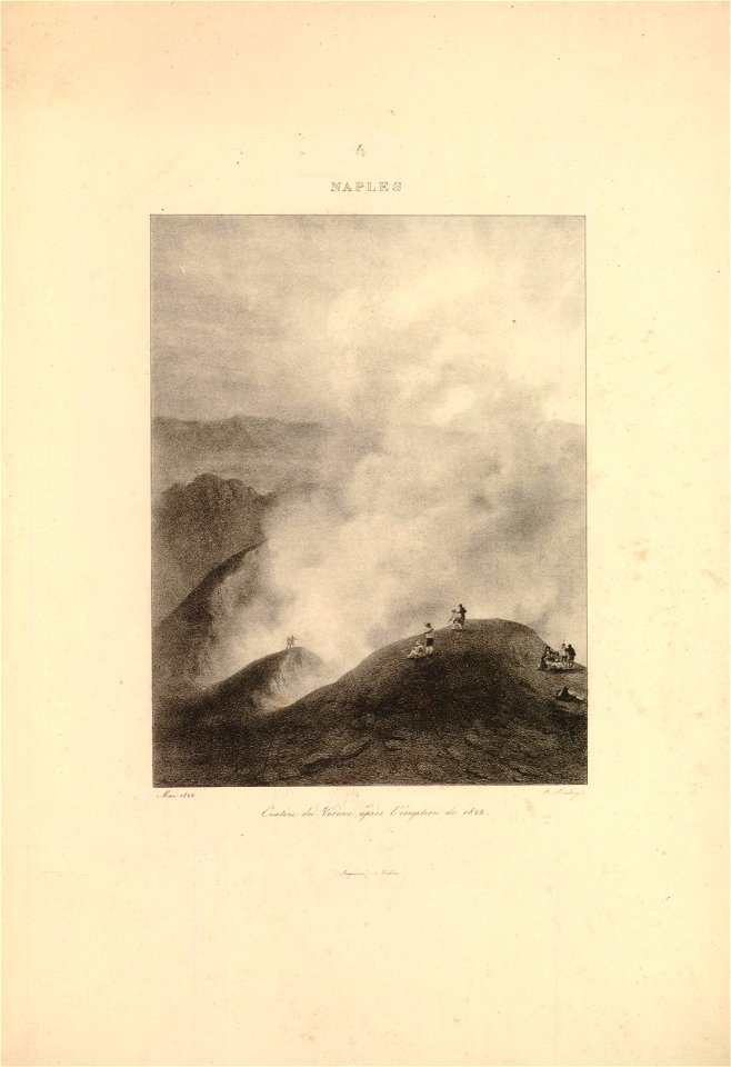 Naples - cratère du Vésuve après l'éruption de 1822 (BM 1920,0420.93)