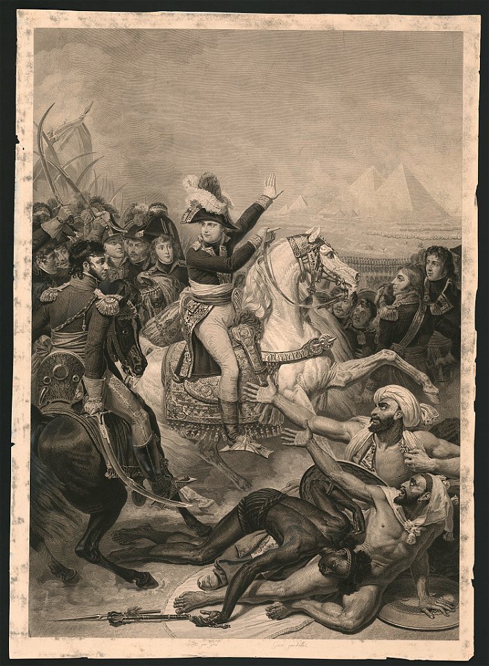 Napoleon at the battle of the pyramids, July 21, 1798) - peint par Gros ; gravé par Vallot LCCN2014645167