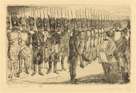 Napoleon's Farewell, print by James Ensor, 1897, Prints Department, Royal Library of Belgium, S. III 68844