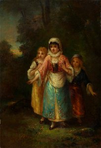 Narcisse Virgile Diaz de la Peña - Three Girls in a Wood - 1940.148 - Fogg Museum