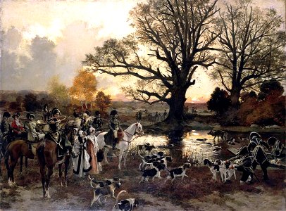 Napoleon hunting in the forest of Fontainebleau, 1807 - François Flameng