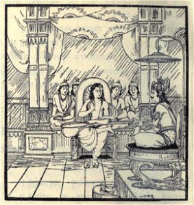Narada give gidance to Yudistira
