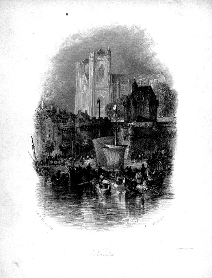 Nantes engraving by William Miller after Turner