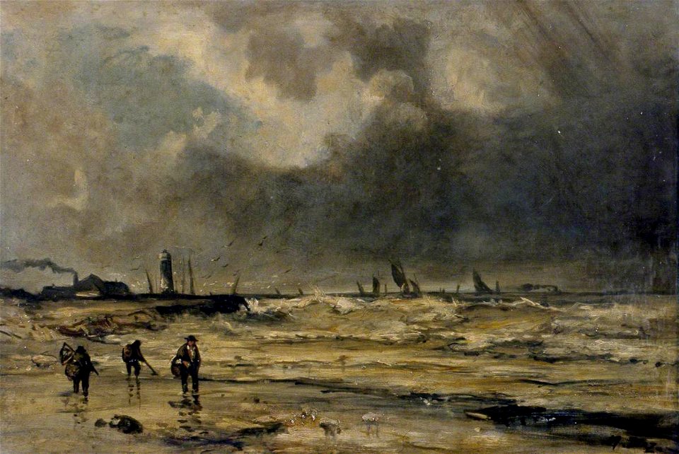 Narcisse Virgile Diaz de la Peña (1807-1876) - The Approaching Storm on the Coast Near Bolougne, France - FA000722 - Brighton Museum ^ Art Gallery