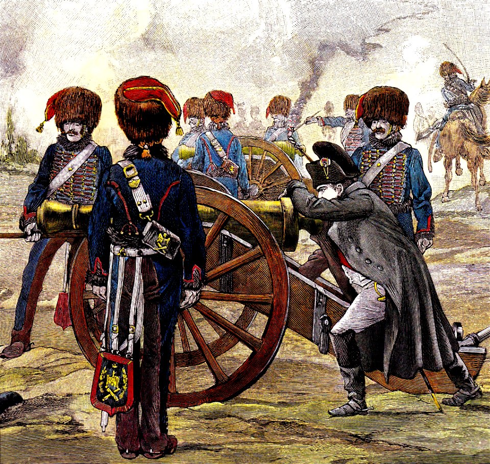 Napoléon et les artilleurs à cheval de la Garde