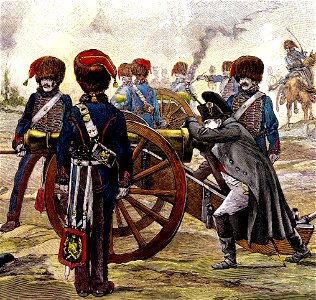 Napoléon et les artilleurs à cheval de la Garde