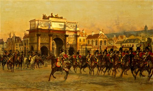Napoleon-and-his-staff-reviewing-the-mounted-chasseurs-of-the-imperial-guard - François Flameng