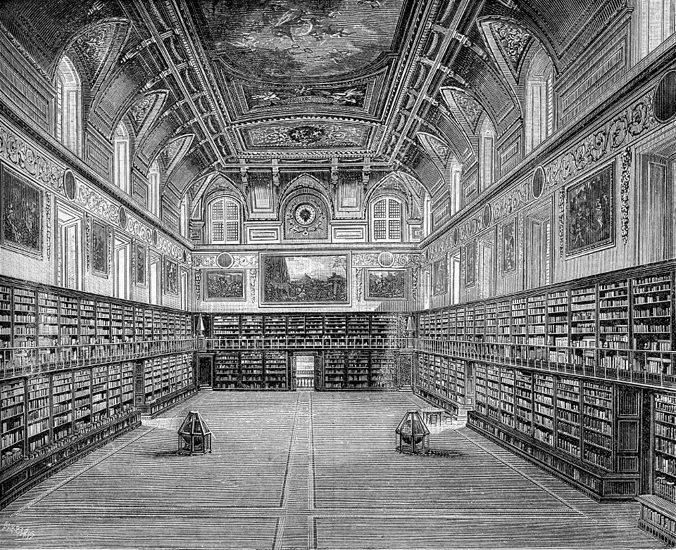 Napoli Interno del salone della Biblioteca Nazionale
