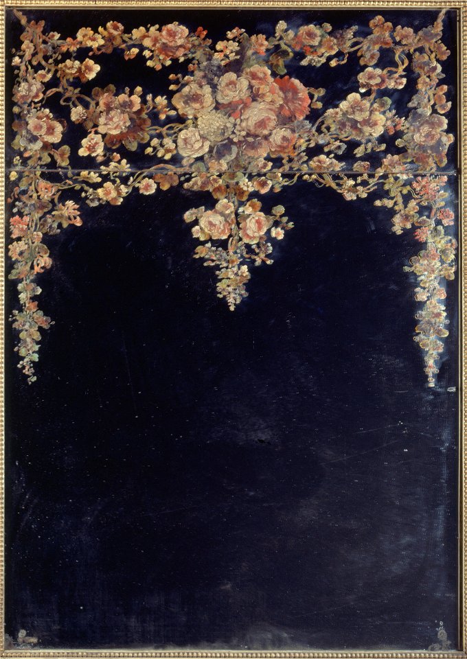 Narcisse Diaz de la Pena - Guirlandes de fleurs Peinture sur un miroir - P2587 - Musée Carnavalet