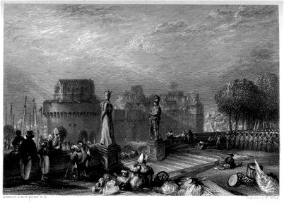 Nantes town engraving by William Miller after Turner