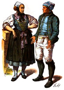 NassTrachtenbuch-T10-Bauersleute aus dem blauen Ländchen (Wallau) 1838