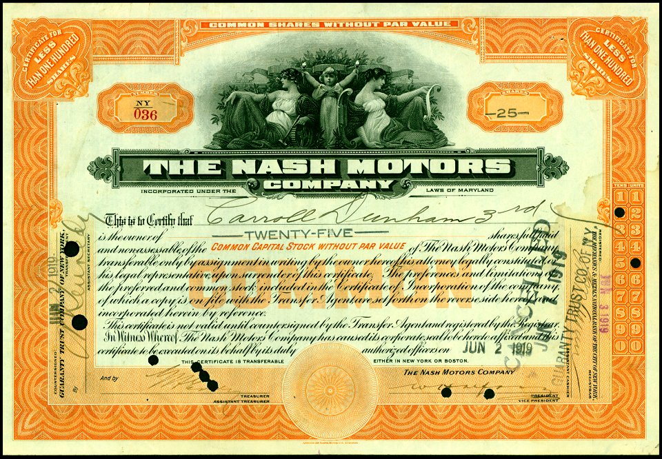 Nash Motors Comp. 1919